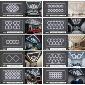 Lonyung Industrial 6000k DIY Hexagon Detailing Hex Ceiling Mounted Hexagonal <strong>Light</strong> For Car Shop Garage Workshop - Product Image 1
