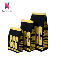 Sac de café en gros à fond plat avec valve de dégazage, logo personnalisé, fermeture éclair refermable, sac d'emballage pour grains de café 1kg 2lb, sac Mylar