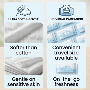 Service d'impression personnalisé Langqiao Lingettes humides pour bébé non tissées, jetables, écologiques, extra douces, design de dessin animé mignon, coffret cadeau pour nouveau-né - Product Image 5