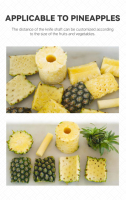Semi-automatische ananas schil- en ontpitmachine, geschikt voor restaurants.