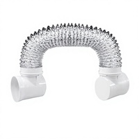Accessoires pour systèmes CVC : 2 coudes carrés en ABS à 90 degrés, connecteurs pour sécheuse, conduit flexible en aluminium de 2 m pour usage hospitalier