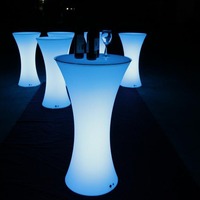 Ensemble de tables pour salon, boîte de nuit, hôtel, événement, exposition, table haute éclairée par LED, multifonctionnelle, ronde, comptoir de bar moderne