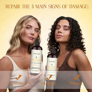 Juego de champú y acondicionador Herbal Honey con logotipo personalizado, hidratante, desenredante, hidratación instantánea para cabello rizado y rizado - Product Image 6