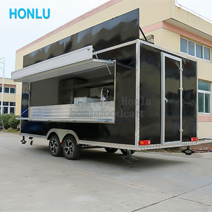 Chariot de nourriture <span class=keywords><strong>noir</strong></span> de 5m, kiosque de nourriture pour chariot de thé à bulles/remorque de nourriture de voiture/camion de nourriture Mobile - Product Image 3