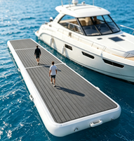 Plataforma Flotante Inflable de Alta Resistencia con Superficie Antideslizante de EVA, Puente Inflable para Embarcaciones, Plataforma Acuática para Embarque de Yates