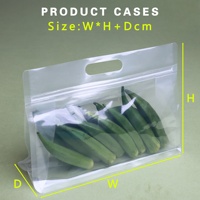 Sachet refermable à huit soudures latérales 24x17+8cm, transparent givré, avec poignée, anti-humidité, pour emballage de thé, épices, bonbons et snacks