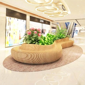 Banco Modular Paramétrico de Madera de Lujo, Asientos Curvos para Exteriores con Jardinera Integrada para Centros Comerciales, Hoteles y Jardines de Alta Gama - Product Image 3