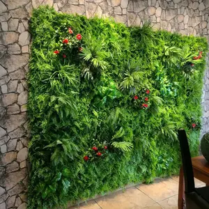 Parete di piante verticali personalizzate in stile giungla parete artificiale da appendere alla parete in erba verde per la decorazione domestica