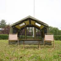 8 ㎡   Tente de camping gonflable 420D Oxford pour 5 à 8 personnes, sommeil réparateur, épaissie, coupe-vent, imperméable, anti-moustiques, ouverture rapide, glamping