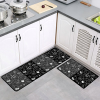 Tapis de cuisine moderne en polyester personnalisé pas cher, lavable et antidérapant