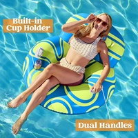 Fauteuil flottant gonflable pour piscine en PVC, capacité 100 kg, grand dossier, porte-gobelet, chaise flottante pour rivière, canapé avec fond en maille