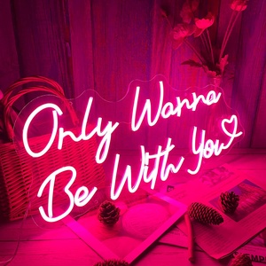 ป้ายนีออนแต่งงานแค่อยากอยู่กับคุณด้วยหัวใจ Led ตกแต่งปาร์ตี้ไฟนีออนสีชมพูสำหรับตกแต่งผนัง - Product Image 2