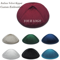 Kippa de Terciopelo Italiano al por Mayor con Logotipo Personalizado, Gorro Judío, Kippah, Kippot, Yarmulke para Bodas