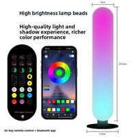 Lámpara Ambiental LED de Escritorio con Cambio de Color, Control Remoto WiFi, Activación por Sonido, Lámpara de Ambiente para E-Sports