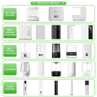 Lampe de chevet RUNAL Tower avec écran LCD, humidificateur d'air ultrasonique à brume froide à 360 degrés pour la maison