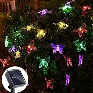 5 Meters 20 Led Solar Butterfly Lamp String Garden Decorative Lights Outdoor Waterproof String Lights