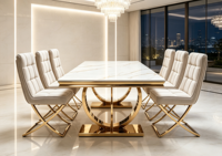 Ensemble de salle à manger de luxe moderne en céramique pour 6 personnes, idéal pour restaurants et hôtels, vente en gros B2B
