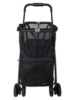 Poussette 4 roues en aluminium durable et réglable, multifonctionnelle, double grande capacité, pliage rapide, étanche
