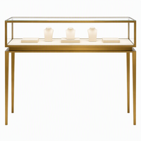 Table de présentation de bijoux en verre trempé et métal de luxe, vitrine à bijoux, comptoir de présentation personnalisé pour magasin de bijoux