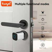 Serrure de porte électronique intelligente Tuya Smart BLE avec empreinte digitale + mot de passe, déverrouillage par empreinte digitale, mot de passe, carte IC, clé, application PST-PURA