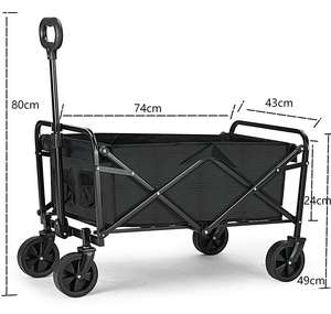 BNcompany Mini rimorchio da campeggio leggero a quattro ruote carrello da trasporto pieghevole portatile per attività all'aperto - Product Image 6