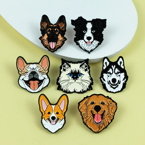 Mignons Pins en émail de zinc pour animaux de compagnie : Berger allemand, Husky, <span class=keywords><strong>Bouledogue</strong></span> français, Corgi, Animaux de dessin animé, Nouvel An Chinois - Product Image 2