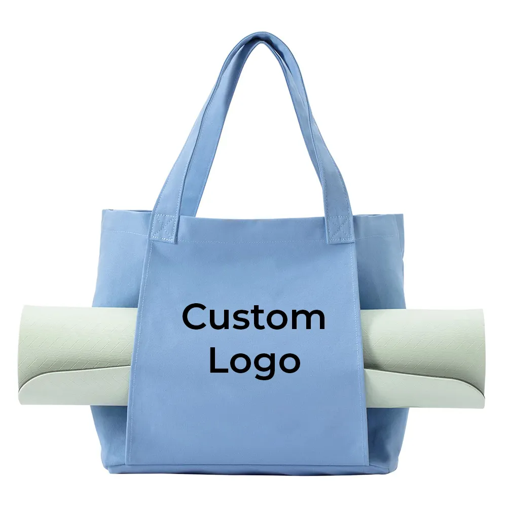 Bolsa de almacenamiento de esterilla de Yoga de algodón de moda 2023 personalizada bolsa de Yoga de lona de compras ecológica