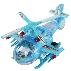 Jouet d'hélicoptère électrique avec lumière Flash, avion Musical Bump Go, roue universelle électrique, hélicoptère en plastique pour enfants