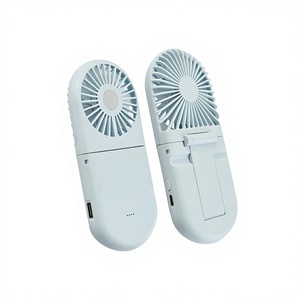 مروحة تبريد محمولة تعمل بالطاقة عبر USB للاستخدام الخارجي، قابلة للطي وقابلة للتركيب على الطاولة، هدية للفتيات، تتميز بثلاث سرعات للرياح، مصنوعة من البلاستيك. - Product Image 2