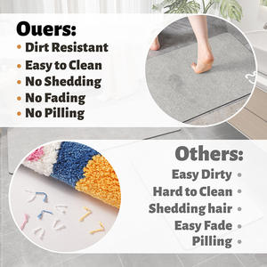 Tapis de bain en terre de diatomées rectangulaire antidérapant absorbant à séchage rapide design minimaliste pour salle de bain - Product Image 4