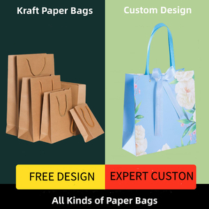 Túi Giấy In Tùy Chỉnh Mua Sắm Mang Đi Mua Sắm Túi Giấy Kraft Màu Nâu Trắng Có Tay Cầm - Product Image 2
