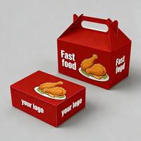 Boîtes à emporter pour poulet frit imprimées sur mesure, boîtes d'emballage en papier jetables de qualité alimentaire pour poulet et hamburgers, pour la restauration rapide