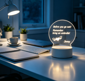 Lampe de table à lumière nocturne 3D à motif personnalisé, base de lampe rechargeable, lampe de décoration de bureau LED personnalisable pour la chambre à coucher - Product Image 1