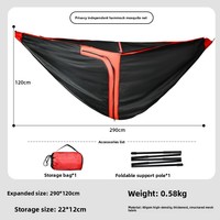 Hamac portable en nylon durable avec moustiquaire, double, pour 2 personnes, détachable, moderne, pour le camping en plein air, lit suspendu, voyage, jardin