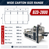 Machine à plier et à coller les boîtes en carton ondulé semi-automatique BZD-2800 avec colle froide