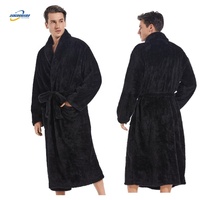 Peignoir de bain en flanelle pour hommes et femmes Vêtements de nuit 2025 Automne Hiver Peignoir solide en peluche pour couple Peignoir épais et chaud pour femmes Dropshipping
