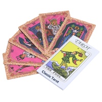 Dek Kartu Tarot Plastik Rose Gold Baru yang Dapat Disesuaikan, 78 Kartu, dengan Embos Emas, Tahan Air, dalam Kotak Warna