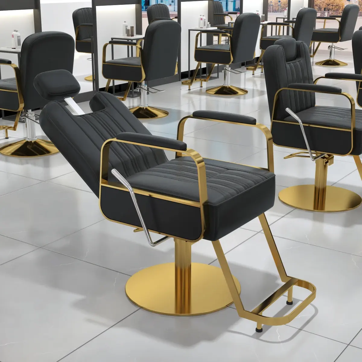 2023 JIYOU Hairdredining Chaircheveux Dédié au Salon de Coiffure Barber Chair Salon Chaise Barber Chair Salon Meubles Moderne