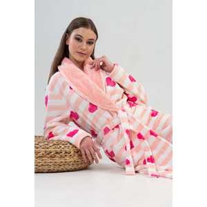 Robe de chambre en polaire pour femme, fuchsia, manches longues, douce, décontractée, vêtements de nuit - Product Image 5