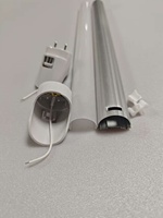 Kit SKD semi-démontable pour boîtier de lampe ovale à LED T8 à encastrer, rainure de 8 mm, diffuseur haute transparence