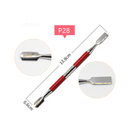 Pousse-cuticules double face en acier inoxydable réutilisable et durable, outil de manucure, nettoyeur d'ongles pour les fournisseurs professionnels de soins des ongles