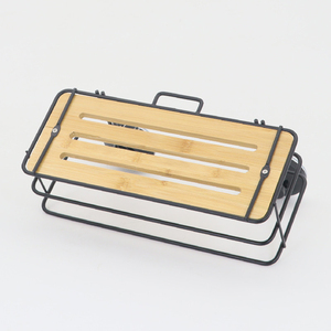 Étagère de <span class=keywords><strong>douche</strong></span> murale en acier peint et bambou naturel, sans perçage, durable et de qualité supérieure, avec <span class=keywords><strong>ventouse</strong></span> - Product Image 5