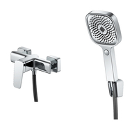 Robinet de Douche Thermostatique Mural Monocommande Chromé Poli, Style Moderne, Léger, pour Eau Chaude et Froide