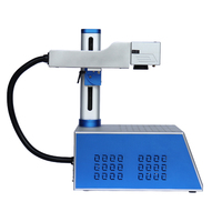 Machine de marquage laser à fibre optique portable de bureau pour métal, plastique, bijoux, anneaux, or, argent, laser à fibre optique 20W 30W