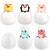 Jouets de bain pour bébé style TikTok, ours en plastique flottant avec jet d'eau et œuf souple pour le plaisir du bain