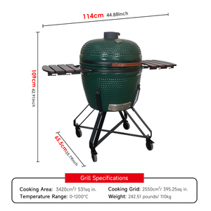 SEB KAMADO 26 Polegada Kamado Cerâmica Egg Forma <span class=keywords><strong>Grill</strong></span> <span class=keywords><strong>Smokeless</strong></span> BBQ Fumante Ceram Charcoal <span class=keywords><strong>Grill</strong></span> Cozinha Carbon Parrilla - Product Image 2