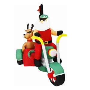 Tùy Chỉnh Trang Trí Giáng Sinh Inflatable Santa Khoản Tuần Lộc Xe Máy Ngoài Trời Yard