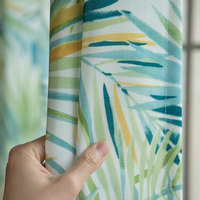 Tela de Cortina Estampada 100% Poliéster, Diseño de Hojas de Palma Tropical, Tela para Cortinas al por Mayor para Sala de Estar