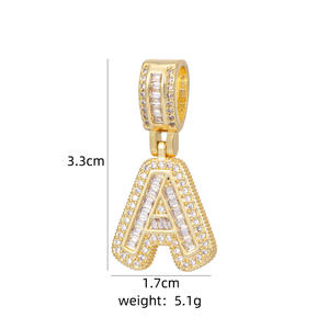 Collar con Colgante de Letra Inglesa en Forma de Flor de Circonio y Cobre con Certificación CE, Venta al por Mayor de Fábrica - Product Image 6