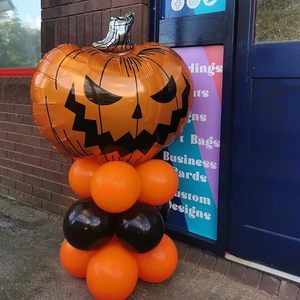 Bulk Orange Halloween Scary Jack-o'-lantern Foil <b>Balloon</b>, Metallic Party <b>Balloon</b> for Spooky Trick or Treat <b>Decor</b> - Product Image 4